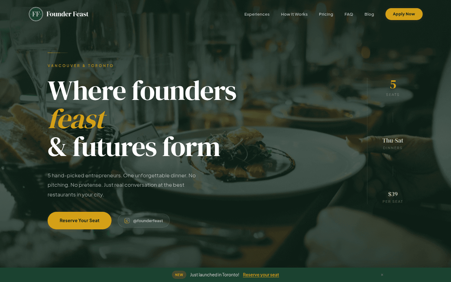 Founder Feast screenshot